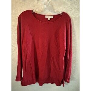 Michael Kors Red Tunic Sweater Long Sleeve Casual Top Size M